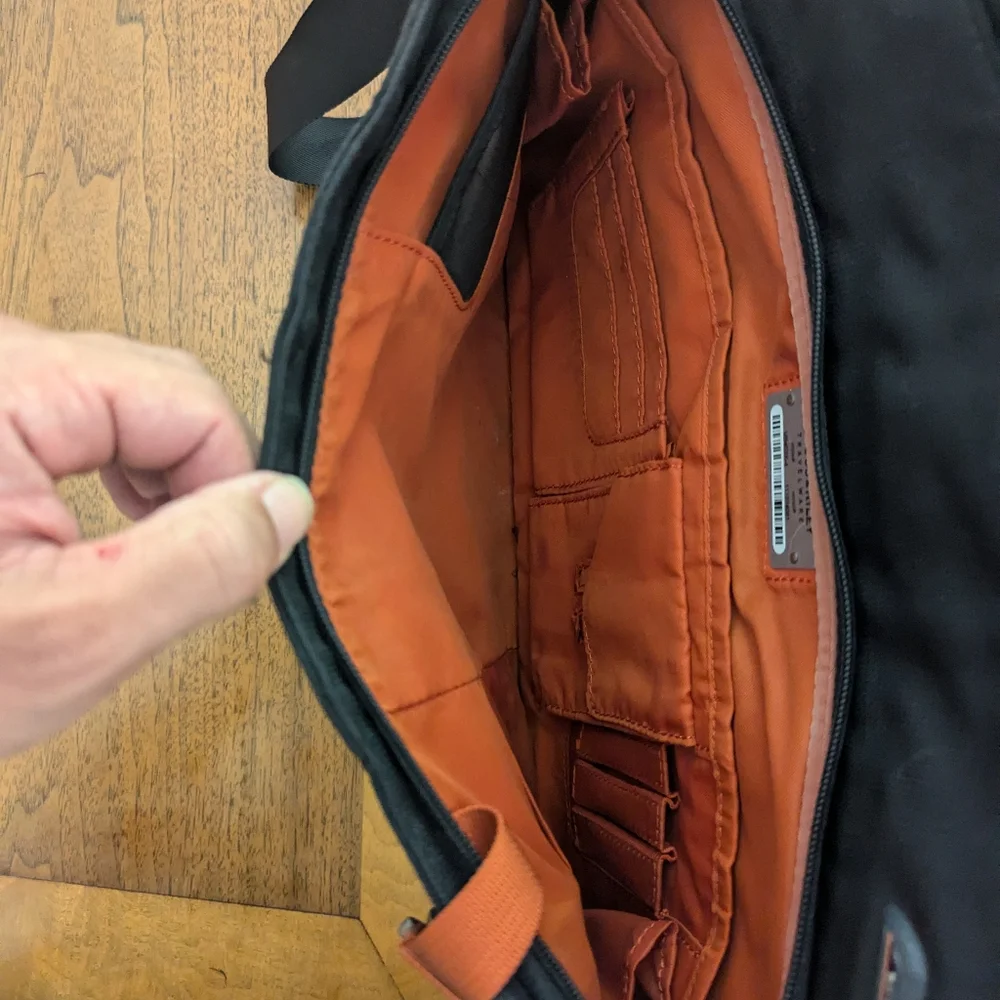 Briggs & Riley Black Briefcase with Orange Interior